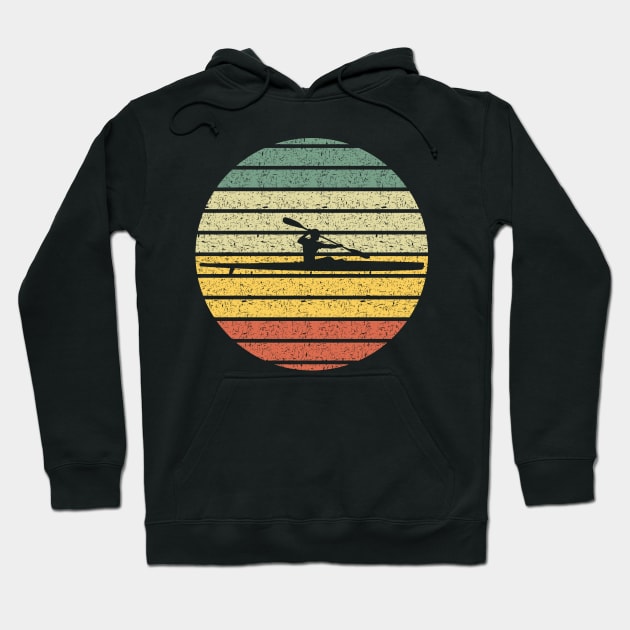 Kayak Silhouette Vintage Hoodie by Creastorm